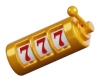 3D Casino Slots Icon with 777 - Symbol of Luck and Winning