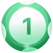 Green Lottery Ball Number 1 - Symbol of Luck and Fresh Beginnings