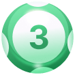 Green Lottery Ball Number 3 - Symbol of Luck and Opportunity