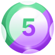 Half Green, Half Purple Lottery Ball Number 5 - Unique Symbol of Luck and Balance