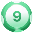 Green Lottery Ball Number 9 - Symbol of Luck and Winning