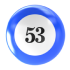 3D Blue Lottery Ball Number 53 - Symbol of Luck and Winning Potential