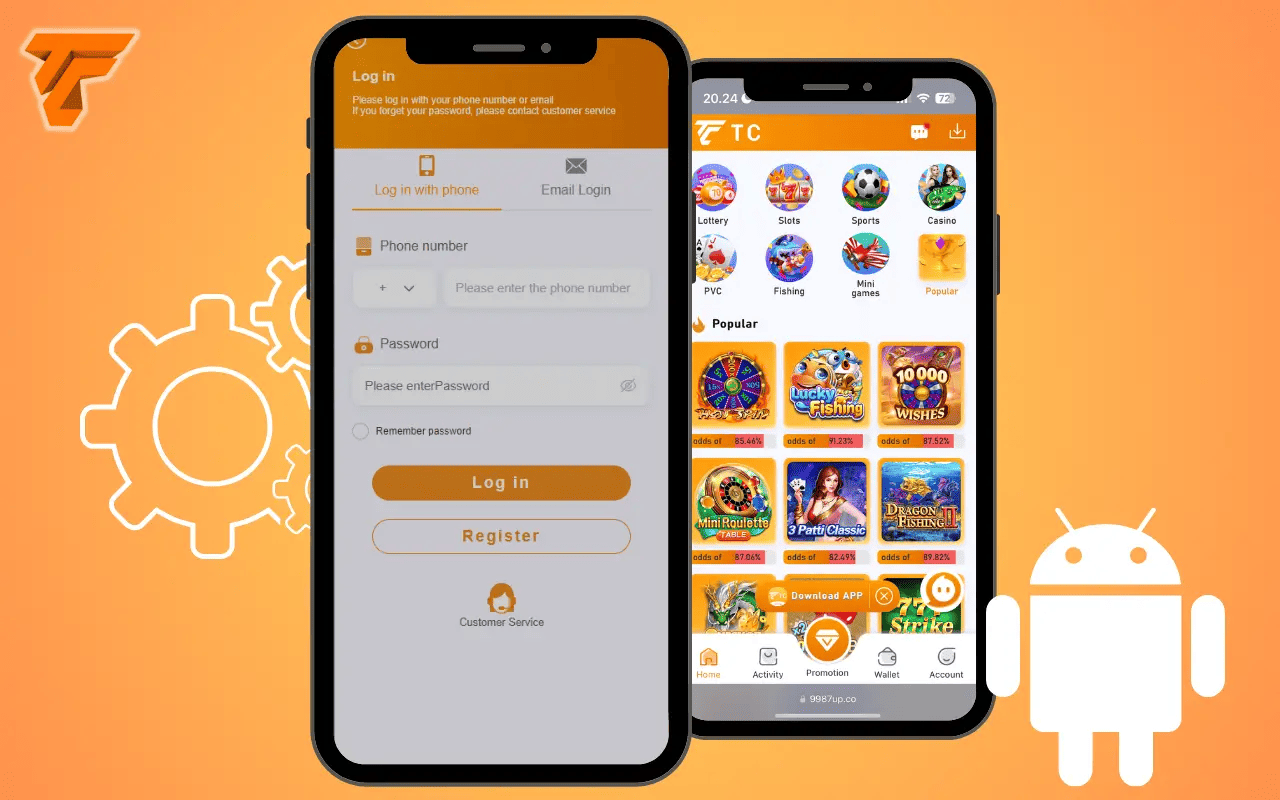 Image promoting the TC Lottery app, highlighting its features for playing lottery games anytime and anywhere.